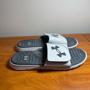 Under Armour Men's‎ Ignite Pro Slide Sandal Grey White Comfort M17